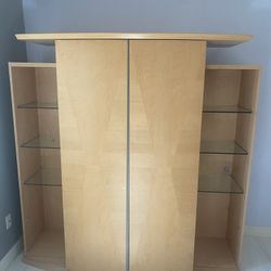 Entertainment  Center- W/ glass shelves, and lighting