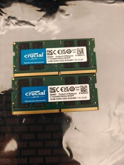 64GB (2x32GB) Crucial 3200mhz DDR4 SODIMM Laptop RAM