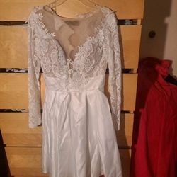 New Wedding Dress With Long Trail Veil Set