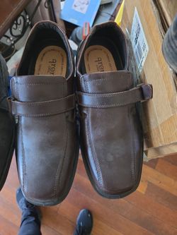 Areto One Brown Leather Slip-On Dress Shoes