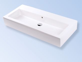 Lacava Aquagrande 40" Wall-Mount or Above-Counter Porcelain Bathroom Sink with an Overflow