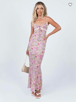 Princess Polly Floral Maxi Slip Dress with Lace Trim