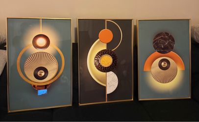 Abstract Geometric Wall Art Set of 3