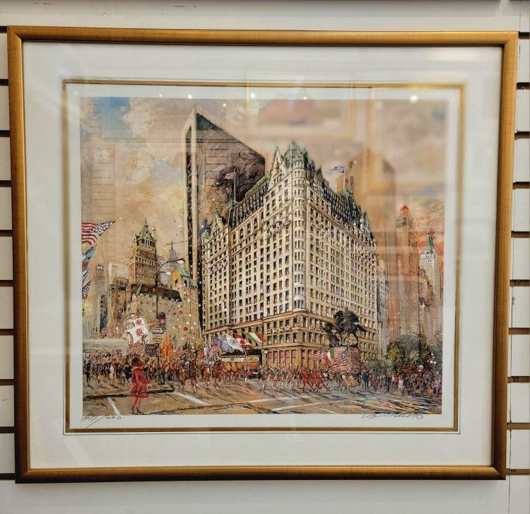 Plaza Hotel by Kamil Kubic Framed Lithograph on Paper