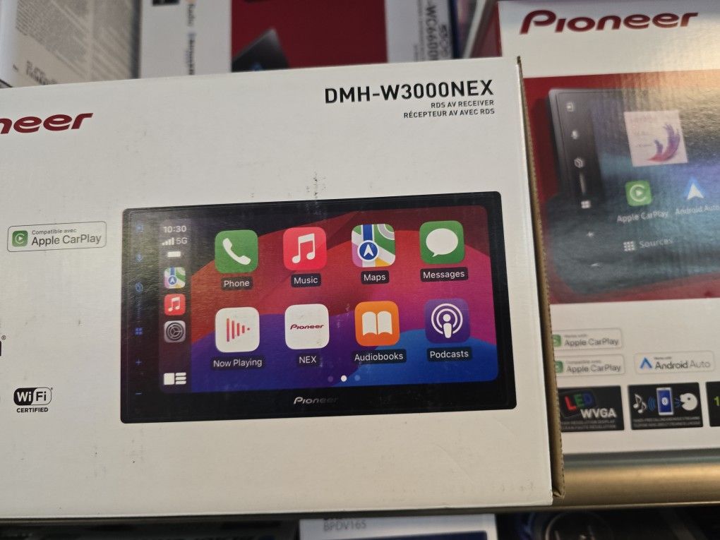 Pioneer DMH-1770NEX Double-DIN Digital Multimedia Receiver, Wired Apple CarPlay and Android Auto, 6.8” Capacitive Touchscreen