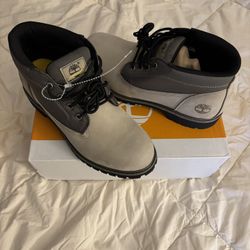 Timberland Premium Chukka Boot In Light Beige/Tan And Grey Colorway