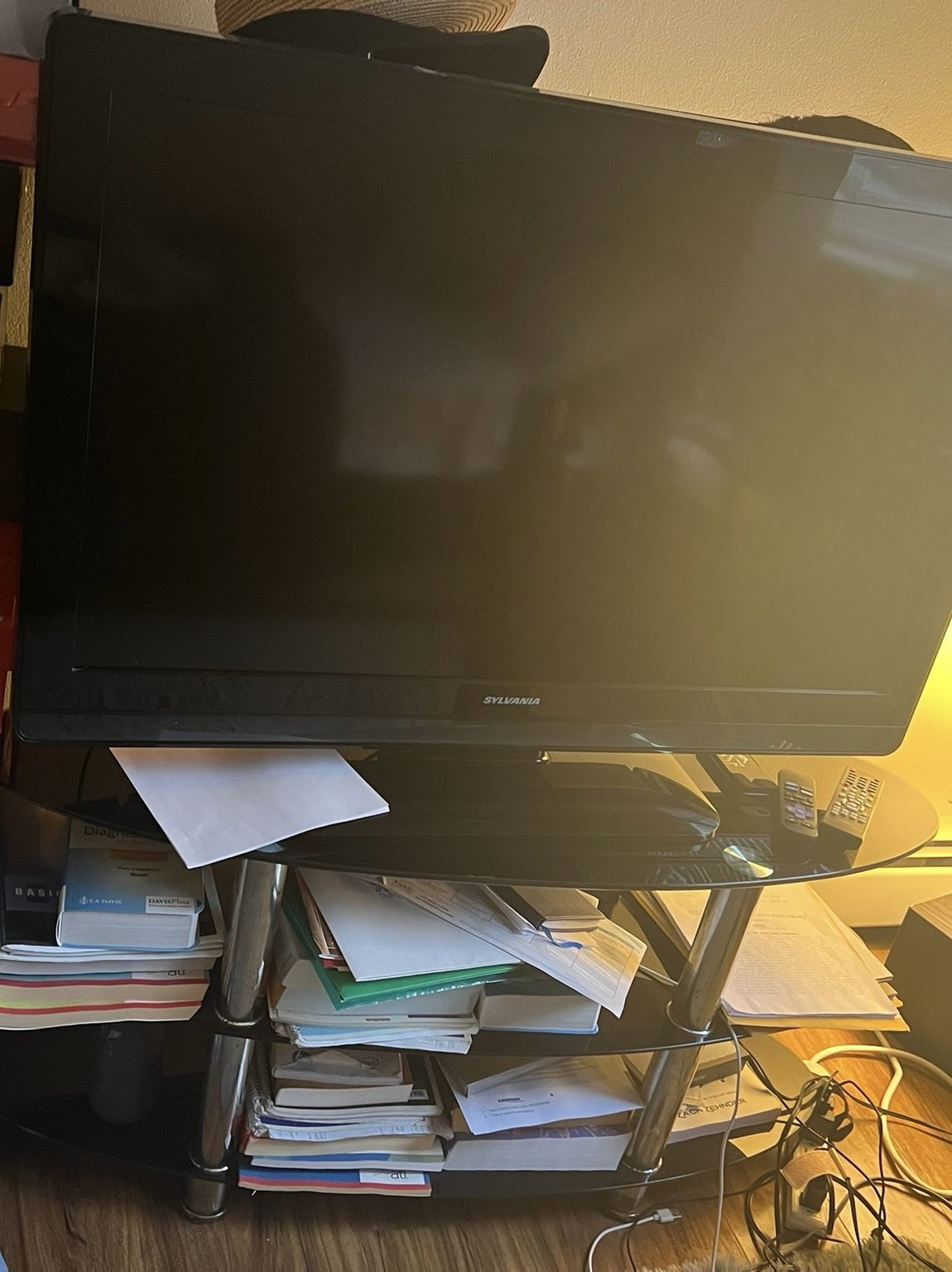 TV and TV Stand with Roku