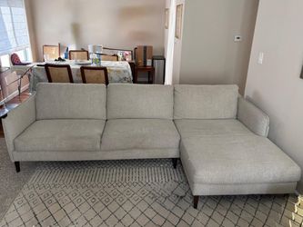 L Shape Couch Sectional Sofa Twill Stone - Poly & Bark