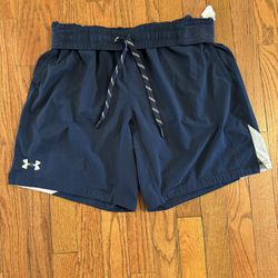 Under Armour Stretch Woven Running/Training Black Shorts Size Large