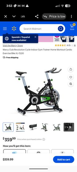 Marcy Exercise Bike Club Revolution Cycle Indoor Gym Trainer Home Workout Cardio Spin Bicycle Manual resistance