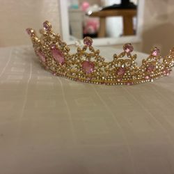 Pink and gold tiara