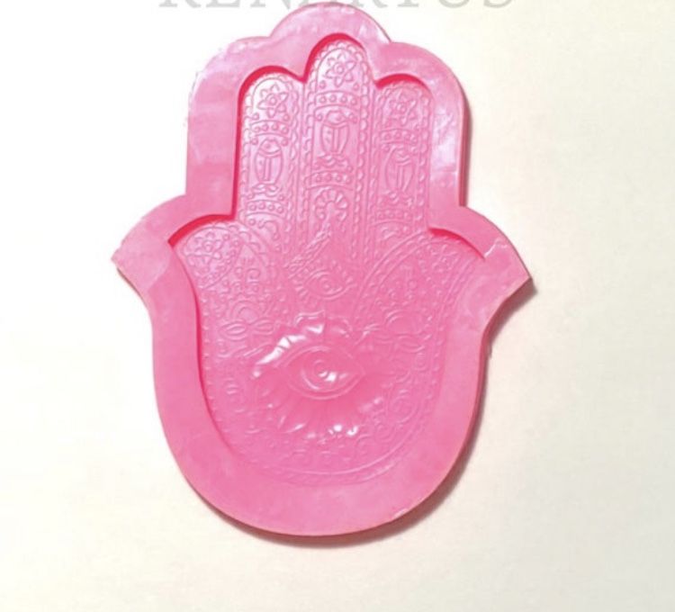 Hamsa Hand Silicone Mold Hand Of Fatima Coaster Mold DIY Incense Holder For Resin Ceramic Polymer Clay Soap Candle 