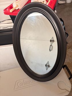 Oval Wall Mirror with Black Frame