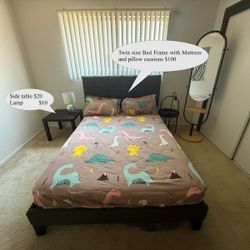 Bed, 2 Night Stands And Standing Mirror
