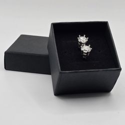 1CT Moissanite earrings And Rings 