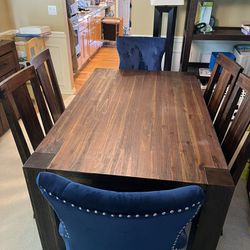 Dining Table With Leave Extenders, Buffet And Chairs