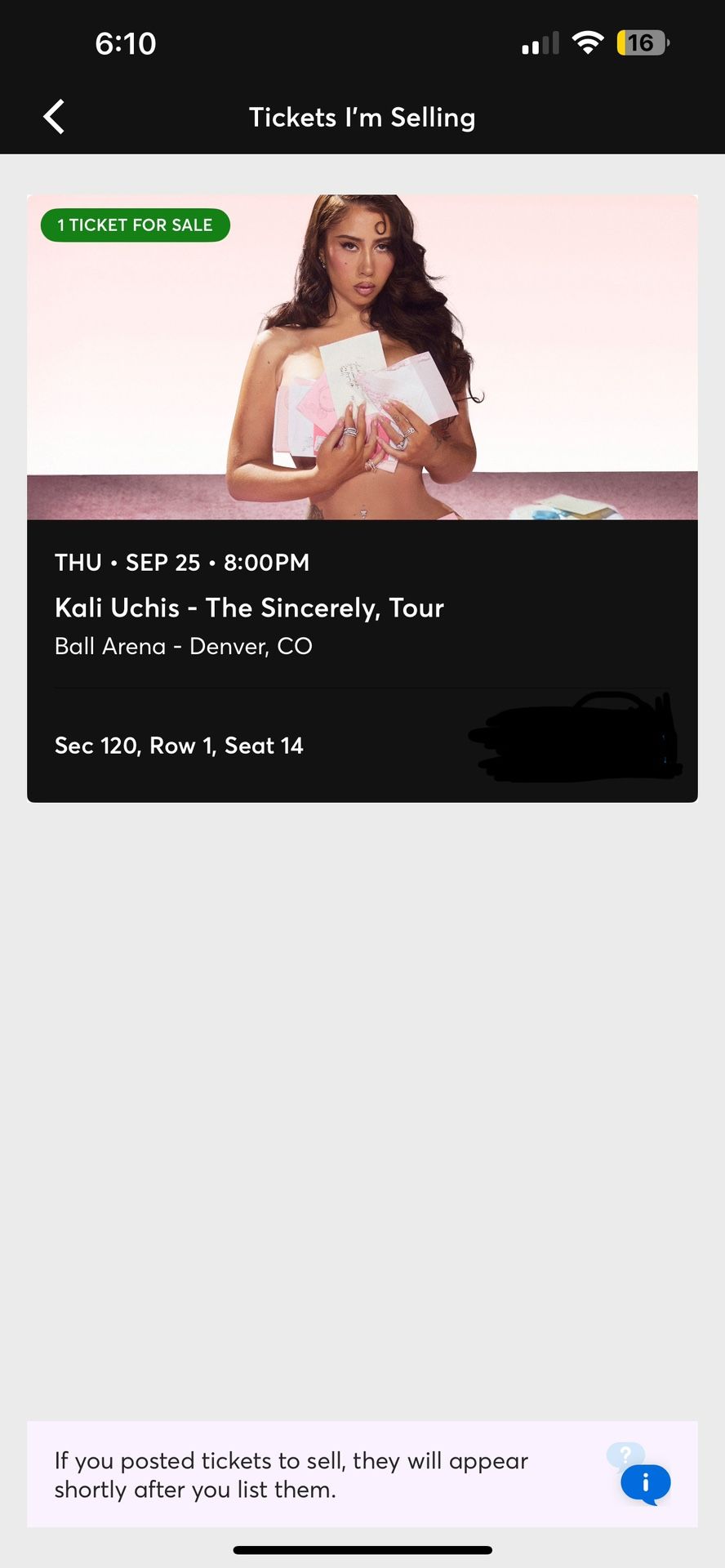 KALI UCHIS TICKET *BALL ARENA*