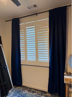 Blue curtains 102 inch tall