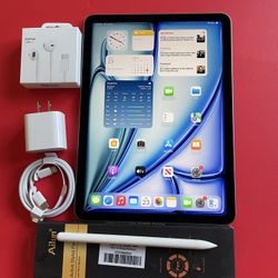 Apple IPad Air 11 (M2 chip / 2024  Model) 128GB  with pen, keyboard case & Accessories