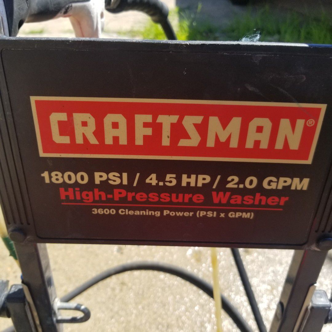 Craftsman pressure washer 1800psi