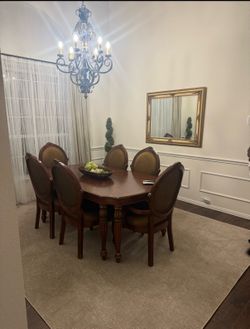 Provincial dining set and 9x12 rug