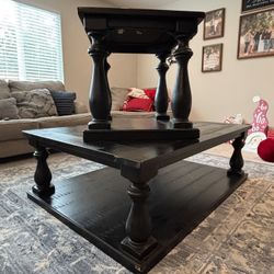 Wooden Coffee and End Table - Dark Brown