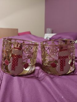 NEW Bath & Body Works snowmen candle holders!