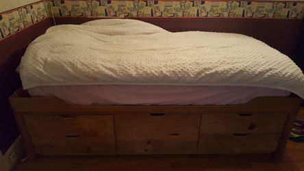 Pine wood twin bed