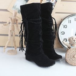 Ladies Mid Calf Tassel Boots