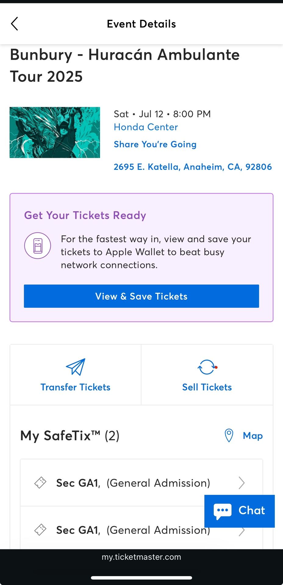 Bunbury PIT Tickets Floor GA Anaheim Honda Center