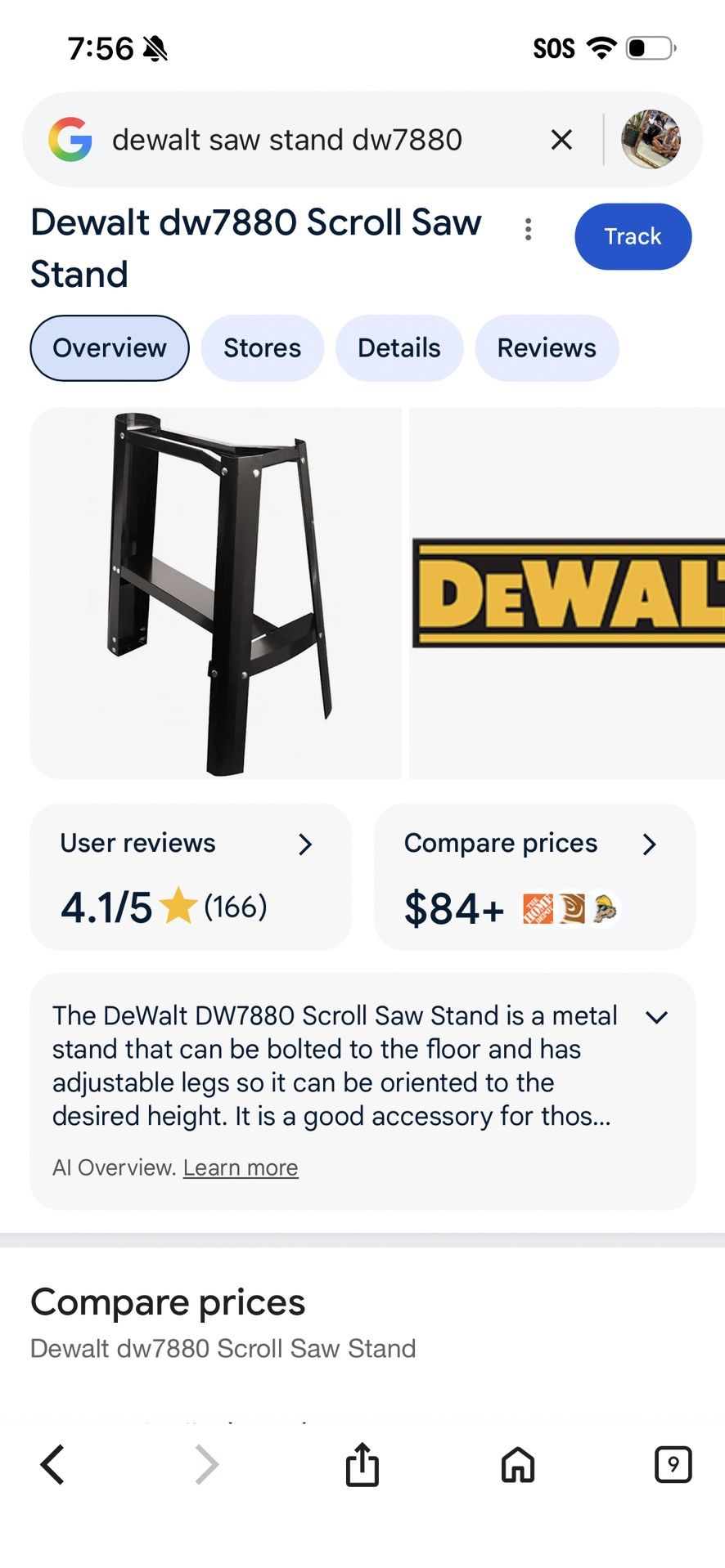 The DeWalt DW7880 Scroll Saw Stand is a metal stand