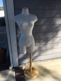 Female Dress Form Mannequin with Wood Stand