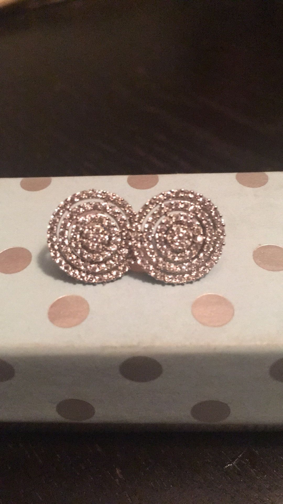 Lg silver pave diamond round vintage earrings adorable