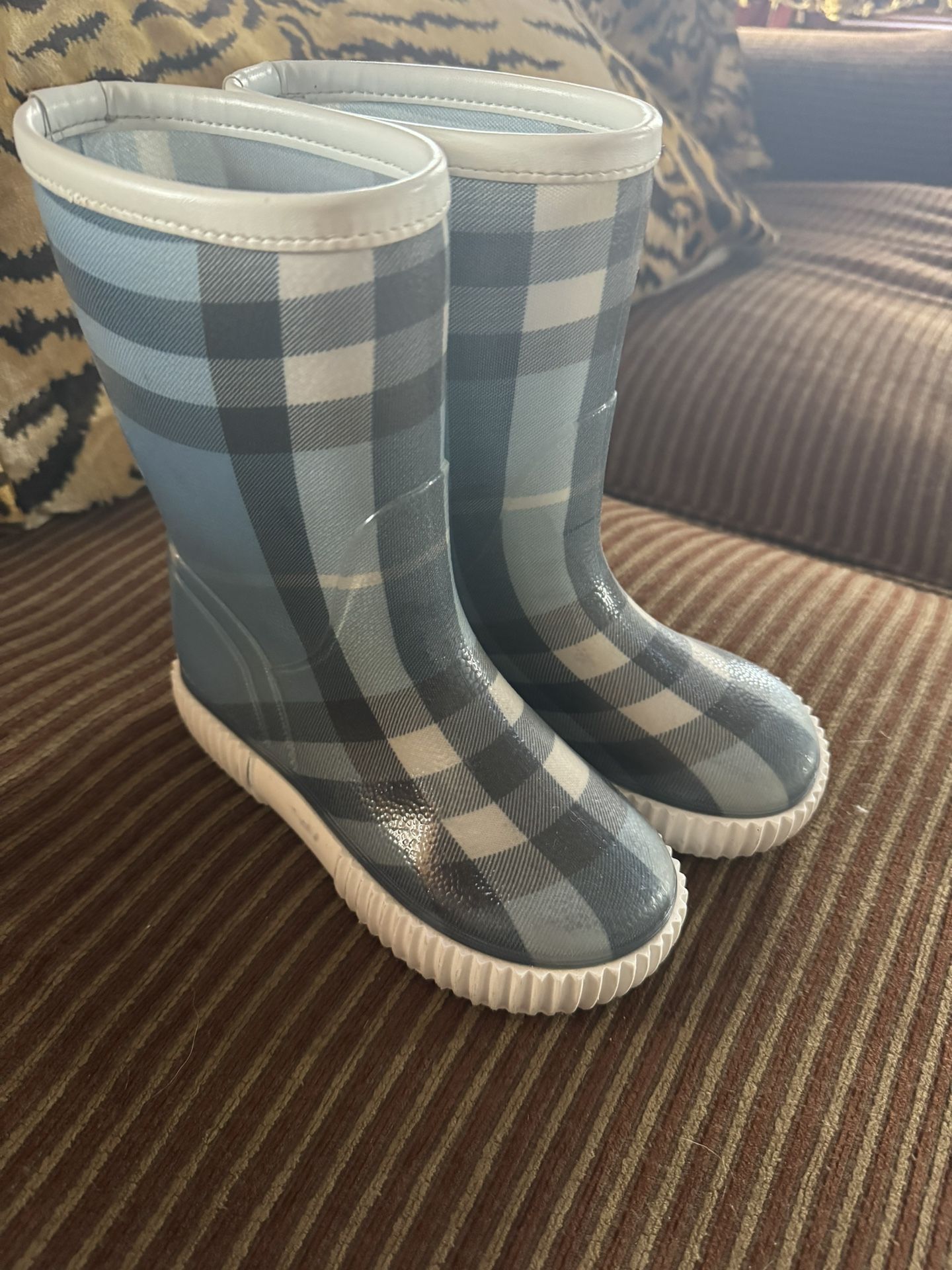 Boots Size Burberry Rain Boots Child Burberry Kids Plaid Brown