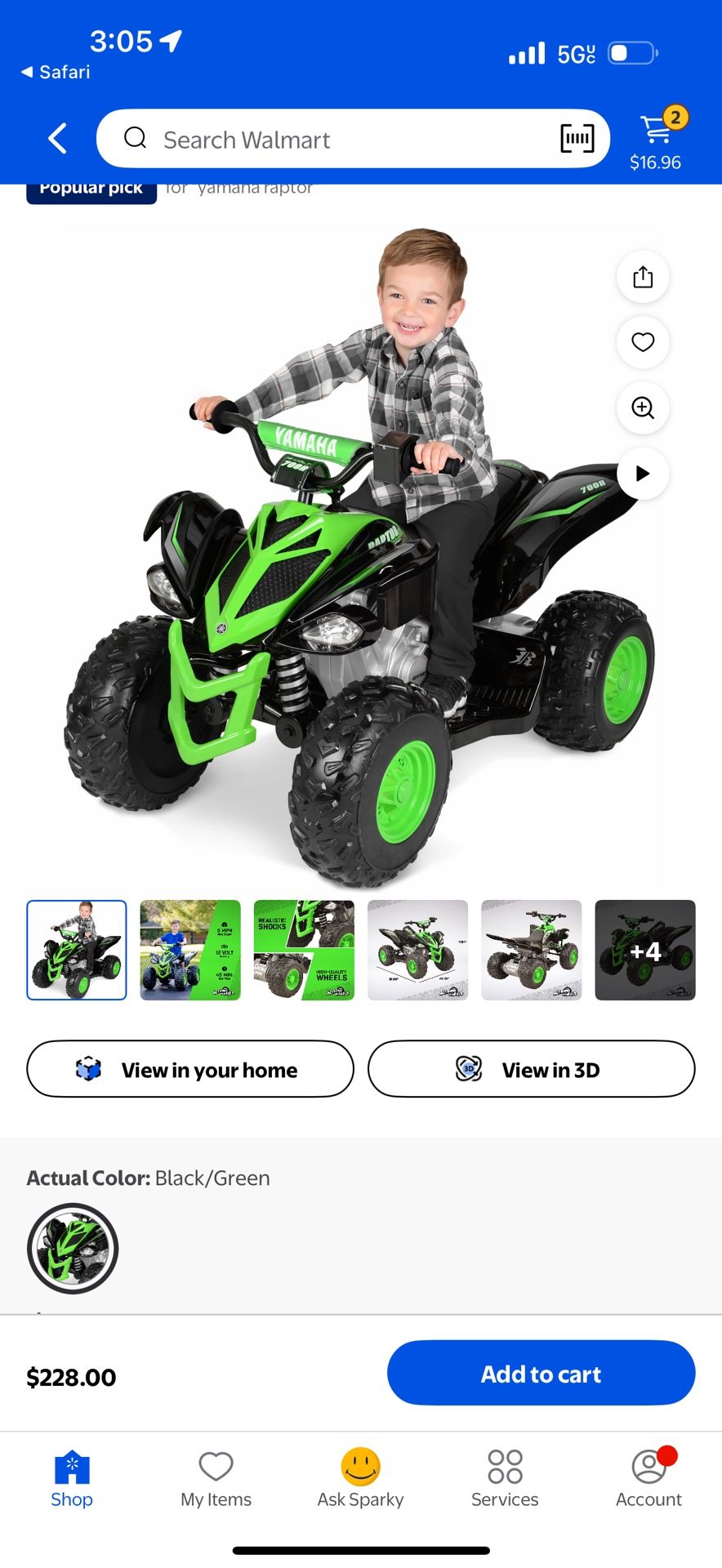 Kids Ride On Raptor Quad