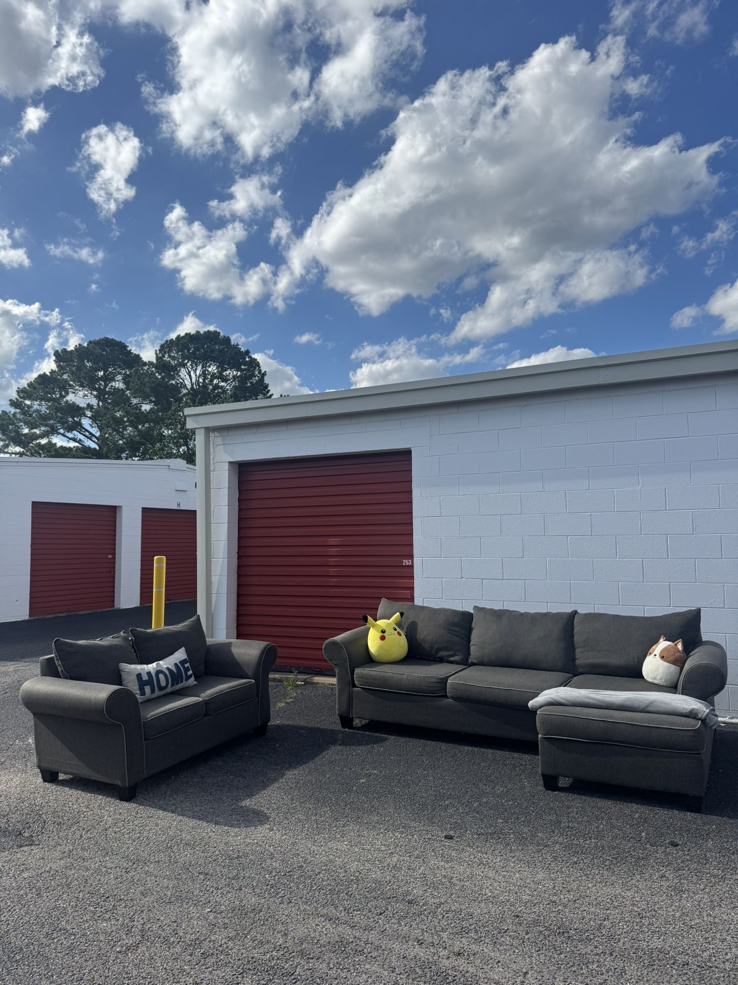 Gray Sectional Couch Sofa Set
