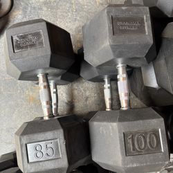 Hex Rubber Dumbbells 