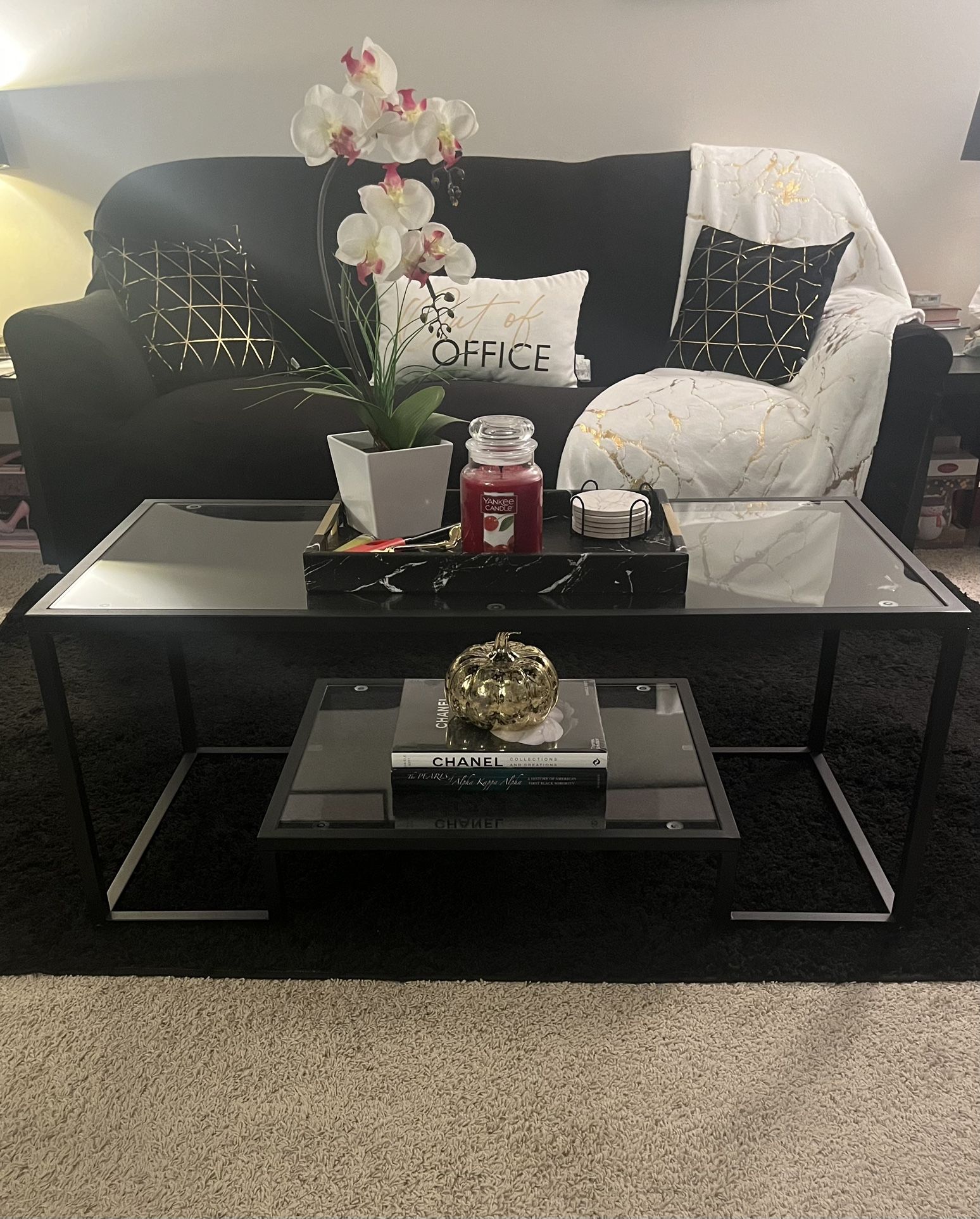 Glass Coffee Table (items pictured not included)