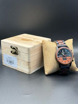 Appalachian Timepieces – The Autumn Sunset 44mm Wood RETAIL $195