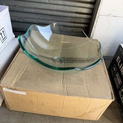 Transparent Bathroom Bowl Sink, Artistic Tempered Glass Vanity Sink, Countertop Sink
