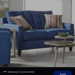 Blue 56" Loveseat 