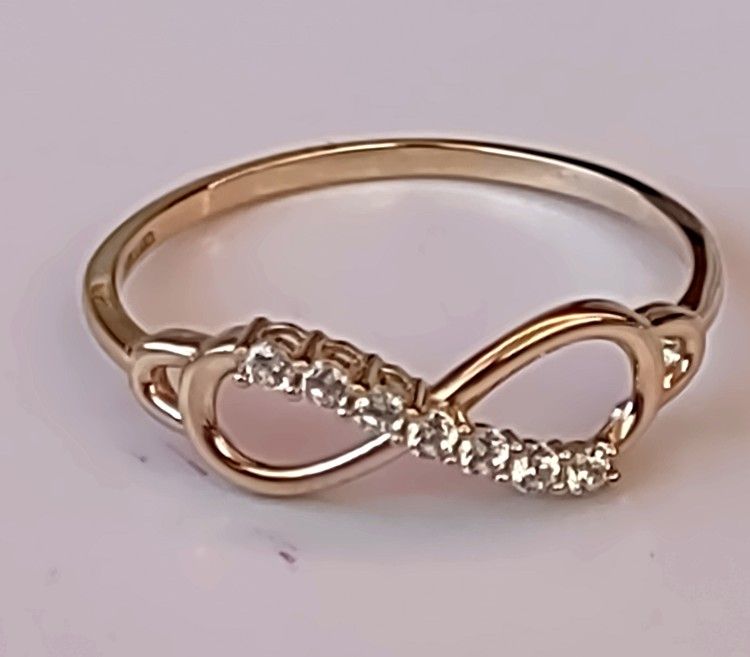 14K yellow Gold CZ Infinity Ring