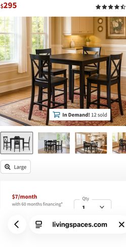 Dark brown counter height dining set