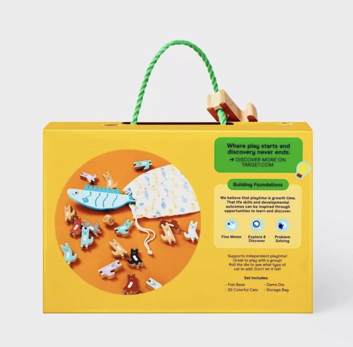 Wooden Balance The Cat Game – 23-Piece Stacking Toy with Fish Base, Colorful Cats - for toddlers