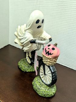 Halloween Ghost On Bike Pink Pumpkin By Goblin And Ghoul 
