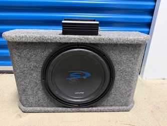 12"Alpine Type S in slim box and Jensen 600w amp