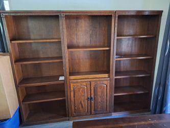 Office desks and bookcase