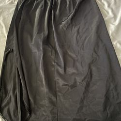 Sheer Black Mid Length Skirt 
