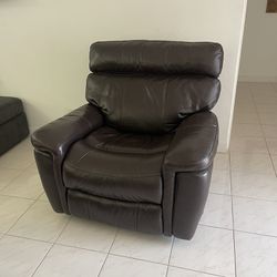 Single Manual Recliner Sofa Leather