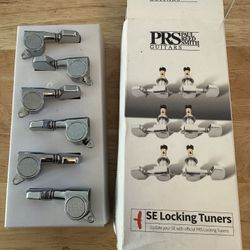 PRS Locking Tuners 3+3 Tuning Keys Also fits Gibson Les Paul SG Epiphone and other guitars with 3 on each side headstock. Never used, still box.  Text